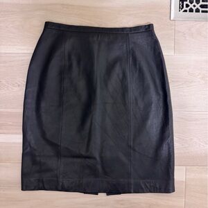 VTG Ralph Lauren Black Genuine Leather Skirt
